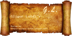 Gligor Lotár névjegykártya